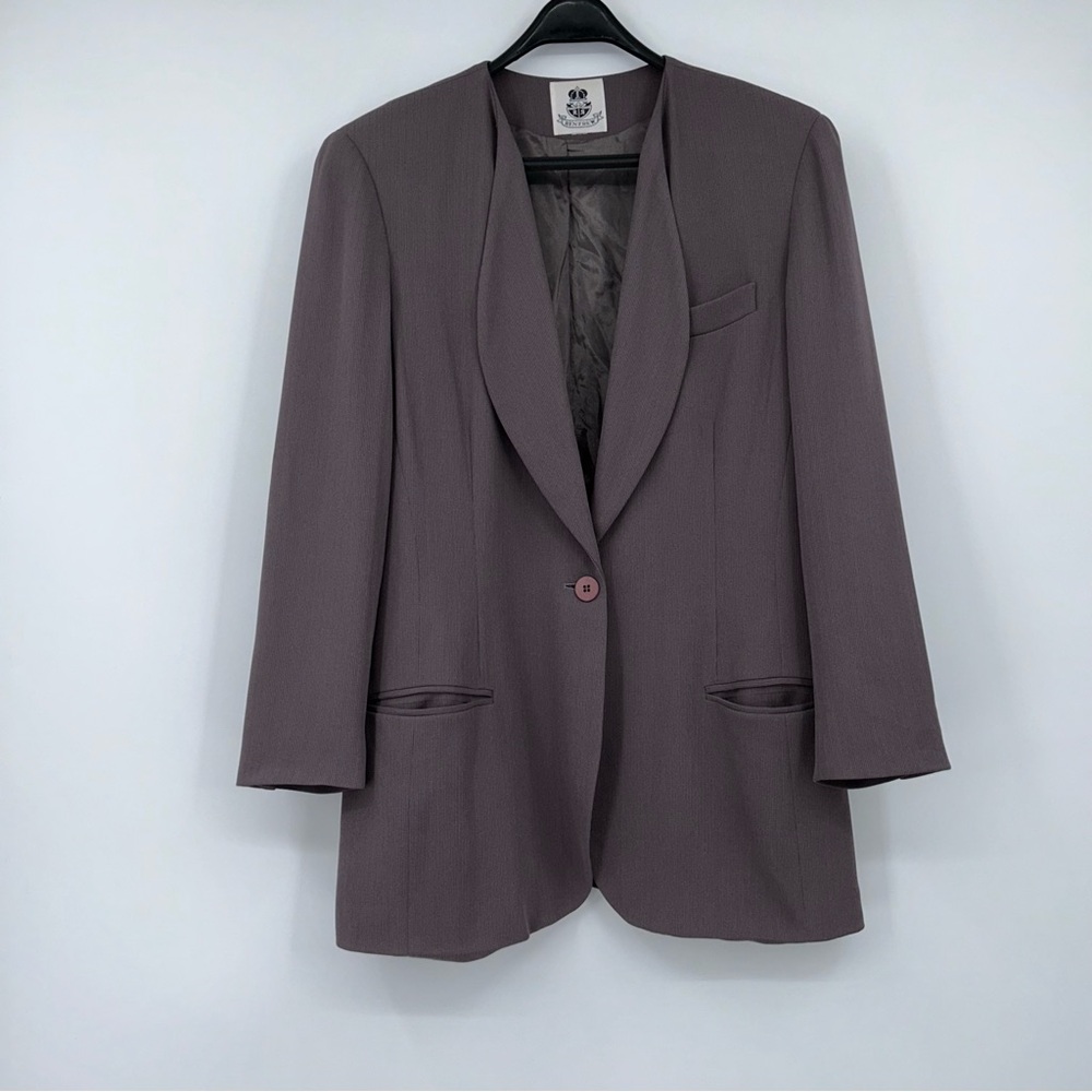 Vintage Holt Renfrew Long Blazer Blazer Purple Shawl Collar Size Small / Medium